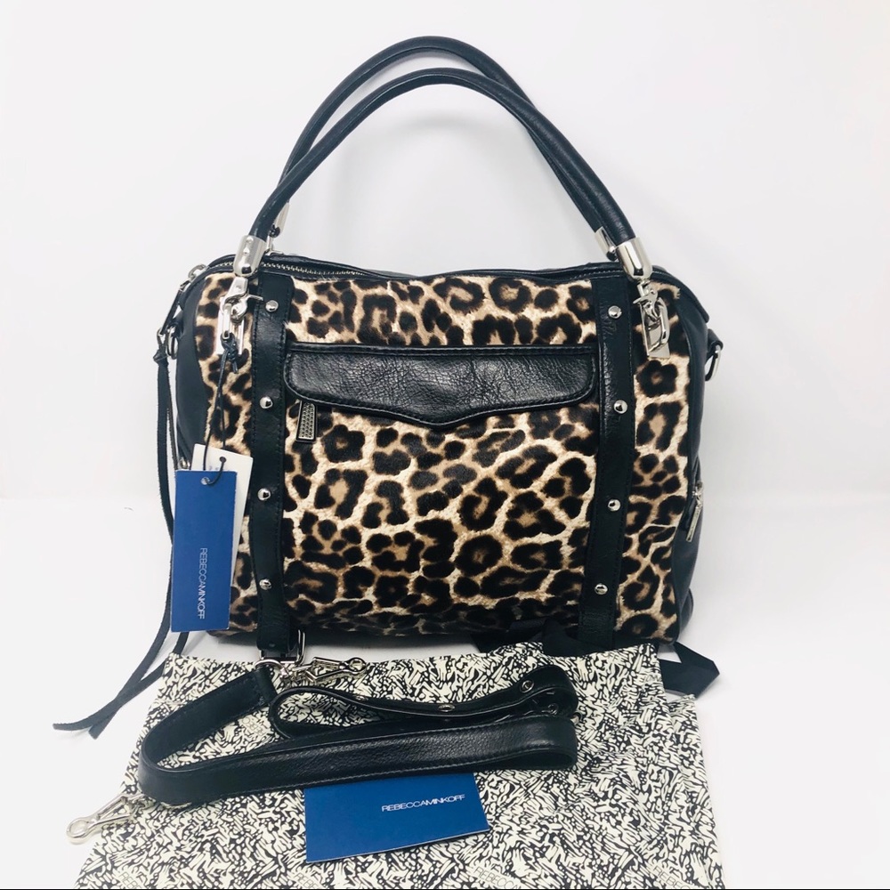 REBECCA MINKOFF SNOW LEOPARD CUPID SATCHEL - Picture 2 of 8